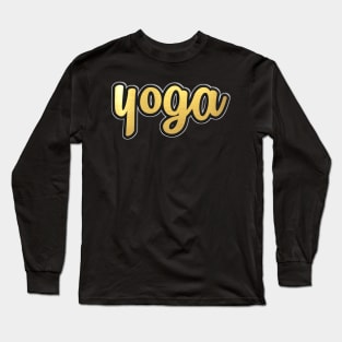Shiny black and Gold YOGA word ver4 Long Sleeve T-Shirt
